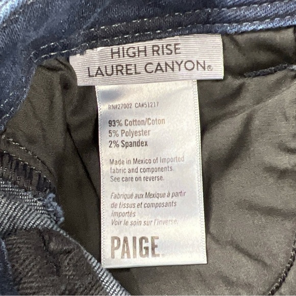 NWT Paige Laurel Canyon Jeans Women's 24 Split Twisted Raw Hem Bootcut Manifesto - Picture 12 of 14